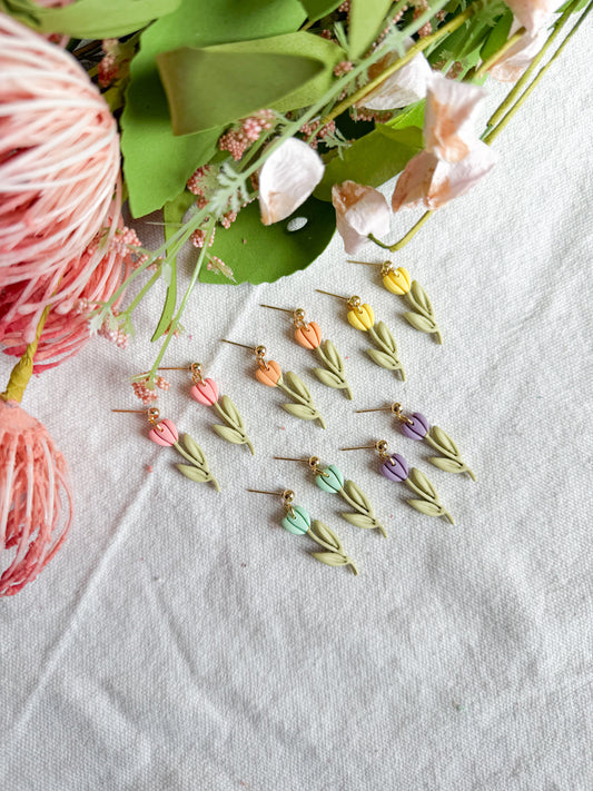 Spring Tulip Polymer Clay Earrings