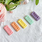 Tulip Embossed Minimalist Rectangle Polymer Clay Earrings