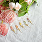 Gold Bezel Dainty Pastel Tulip Polymer Clay Earrings