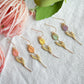 Gold Bezel Dainty Pastel Tulip Polymer Clay Earrings