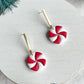 Candy Cane Swirl Drop Earrings