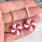 Candy Cane Swirl Drop Earrings