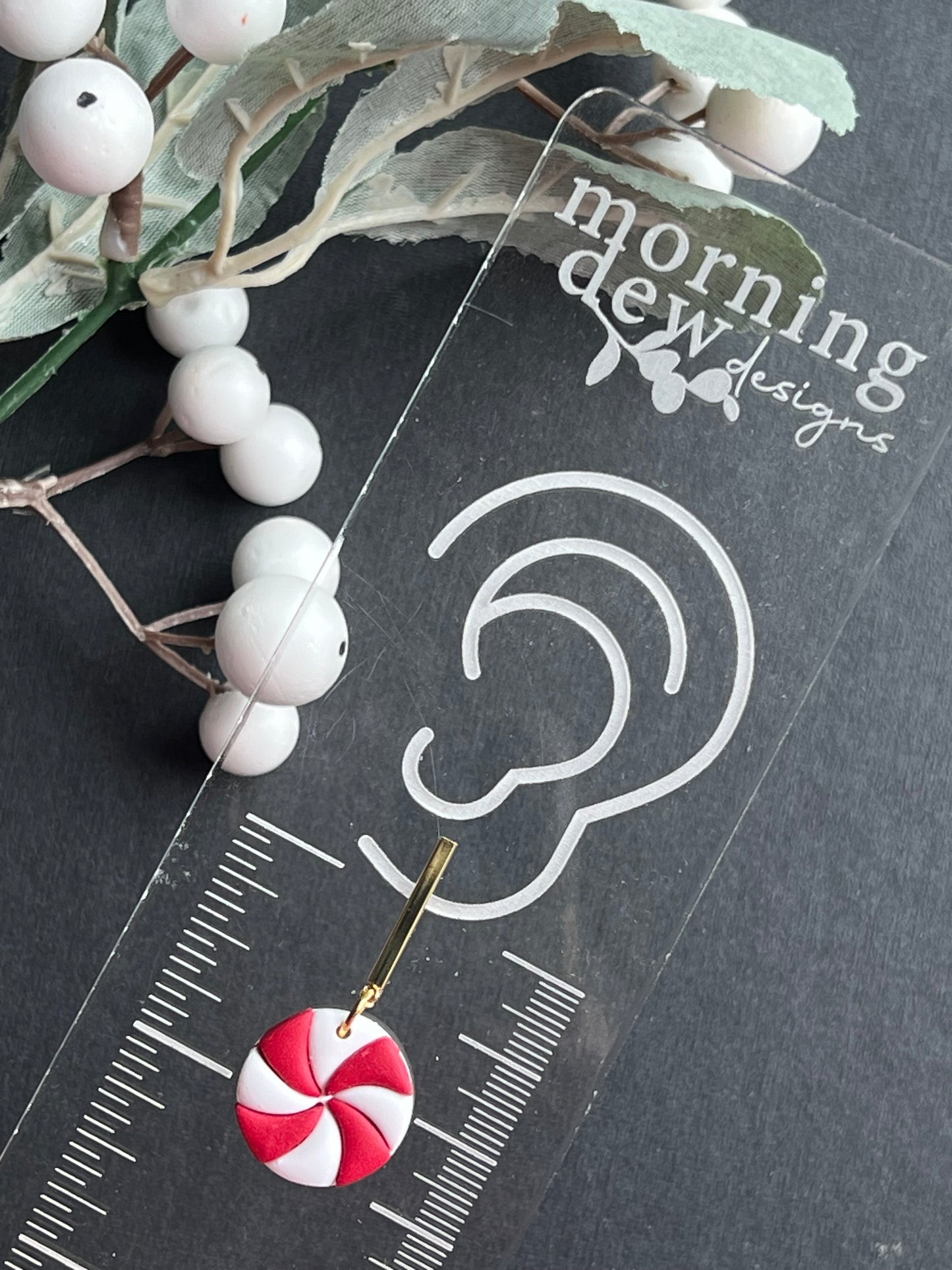 Candy Cane Swirl Drop Earrings