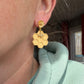 Honeycomb Bee with Gold Flower Stud Polymer Clay Earrings