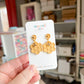 Honeycomb Bee with Gold Flower Stud Polymer Clay Earrings
