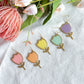 Gold Bezel Modern Pastel Tulip Polymer Clay Earrings