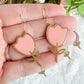 Gold Bezel Modern Pastel Tulip Polymer Clay Earrings