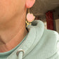 Gold Bezel Modern Pastel Tulip Polymer Clay Earrings