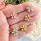 Minimalist Pastel Daisy Polymer Clay Stud Earrings