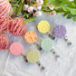 Floral Polymer Clay ID Badge: Textured Bright Pastel Retractable Badge