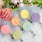 Floral Polymer Clay ID Badge: Textured Bright Pastel Retractable Badge