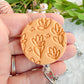 Floral Polymer Clay ID Badge: Textured Bright Pastel Retractable Badge