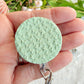 Floral Polymer Clay ID Badge: Textured Bright Pastel Retractable Badge