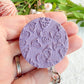Floral Polymer Clay ID Badge: Textured Bright Pastel Retractable Badge