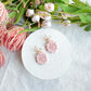 Pink Blossom Strawberry Scalloped Polymer Clay Earrings