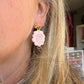 Pink Blossom Strawberry Scalloped Polymer Clay Earrings