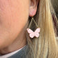 Delicate Detail Embossed Butterfly Polymer Clay Earrings