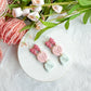 Whimsical Spring Trio Bow Butterfly Branch Polymer Clay Earrings
