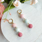 Pastel Bead Drop Trio Polymer Clay Earrings