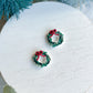 Christmas Wreath Polymer Clay Studs