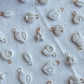 Sandy White Coastal Mini Shell Polymer Clay Jewelry Charms