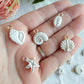 Sandy White Coastal Mini Shell Polymer Clay Jewelry Charms