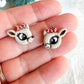 Rudolph and Clarice Reindeer Polymer Clay Studs