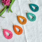 Cinco De Mayo Fiesta Embossed Teardrop Polymer Clay Earrings
