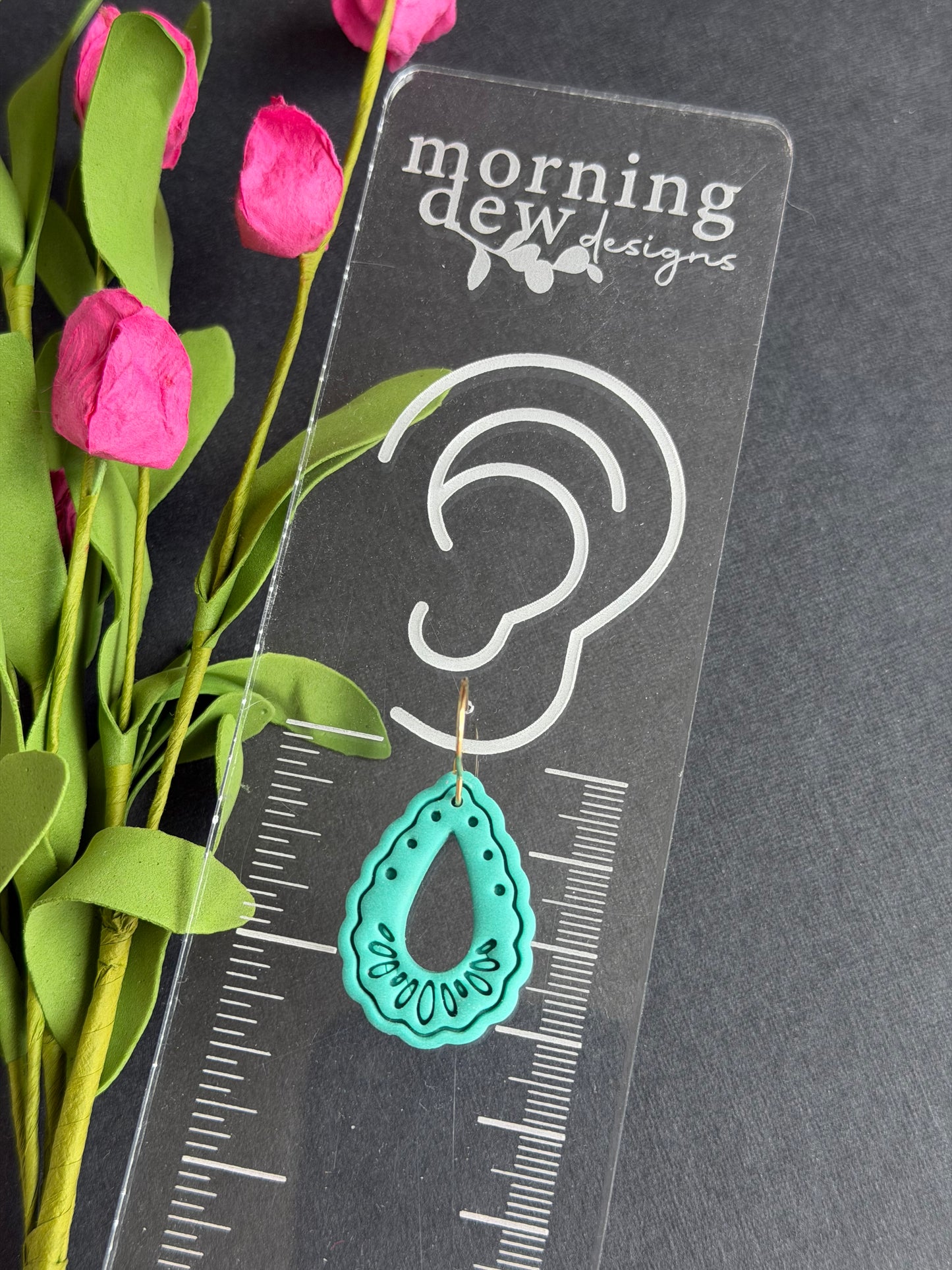 Cinco De Mayo Fiesta Embossed Teardrop Polymer Clay Earrings