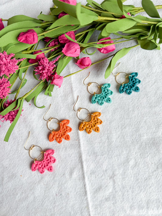 Cinco De Mayo Fiesta Talavera Floral Arch Polymer Clay Earrings