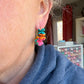 Cinco De Mayo Fiesta Flower Polymer Clay Hoops