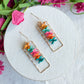 Cinco De Mayo Fiesta Flower Gold Bezel Polymer Clay Earrings