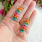Cinco De Mayo Fiesta Flower Gold Bezel Polymer Clay Earrings