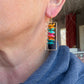 Cinco De Mayo Fiesta Flower Gold Bezel Polymer Clay Earrings