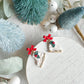 Festive Ice Skates with Holly and Red Bow Polymer Clay Earrings