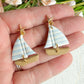 Sailboat with Starfish Polymer Clay Earrings | Seaside Charm Collection