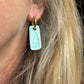 Embossed Sailboat Rectangle Polymer Clay Earrings | Seaside Charm Collection