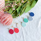 Striped Oval Polymer Clay Earrings | Seaside Charm Collection