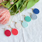 Striped Oval Polymer Clay Earrings | Seaside Charm Collection