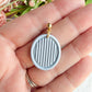Striped Oval Polymer Clay Earrings | Seaside Charm Collection
