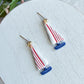 Red, White, and Blue Sailboat Polymer Clay Earrings | Seaside Charm Collection