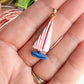 Red, White, and Blue Sailboat Polymer Clay Earrings | Seaside Charm Collection