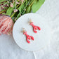 Lobster and Gold Bow Polymer Clay Earrings | Seaside Charm Collection