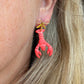 Lobster and Gold Bow Polymer Clay Earrings | Seaside Charm Collection