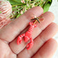 Lobster and Gold Bow Polymer Clay Earrings | Seaside Charm Collection