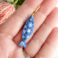 Floral Daisy Patterened Fish Polymer Clay Earrings | Seaside Charm Collection