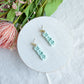 Pastel Mint Sun Stamped Rectangle Polymer Clay Earrings | Seaside Charm Collection