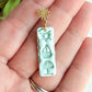 Pastel Mint Sun Stamped Rectangle Polymer Clay Earrings | Seaside Charm Collection