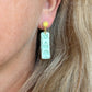 Pastel Mint Sun Stamped Rectangle Polymer Clay Earrings | Seaside Charm Collection