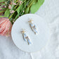 Striped Fish with Gold Bow Polymer Clay Earrings | Seaside Charm Collection